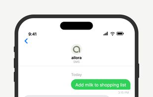 Keep a running shopping list over text. Add items naturally, check what's on it, and mark things off as you go — all without opening an app.