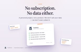 No subscription, no selling data either. 