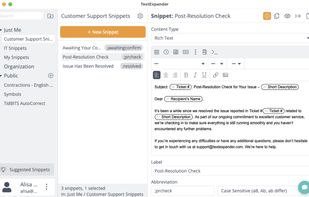 TextExpander screenshot 1