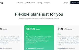 Textie.ai pricing plans — flexible subscription options starting from $5.99/month for individuals and businesses.