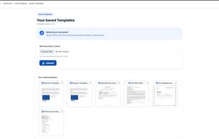 Showing the Saved Templates page which the user can see all their documents saved in the cloud.