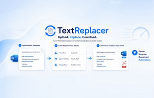 A banner showing what TextReplacer does.