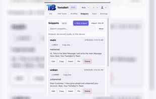 Snippets and Text expansion features. Supports templates and changeable strings.