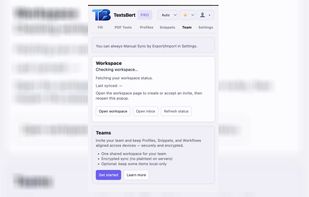 Team collaboration and Sync (optional)