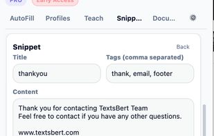 TextsBert screenshot 2