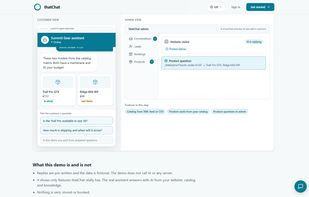 Product recommendations from your catalog and what the operator sees in the admin