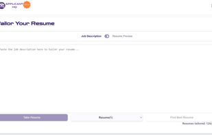 Tailor Resume page