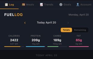 Log your meals either on the site or via SMS text