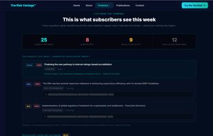 Live this week - 25 signals, 8 HIGH priority, real-time regulatory deadline calendar