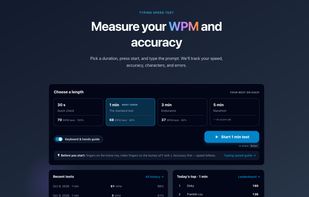 Highlight WPM, accuracy, mistakes, and detailed analytics.