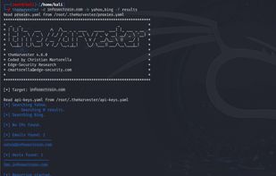 theHarvester screenshot 1