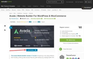 ThemeForest screenshot 2