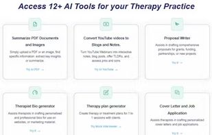 12+ AI tools designed specifically for your Therapy practice