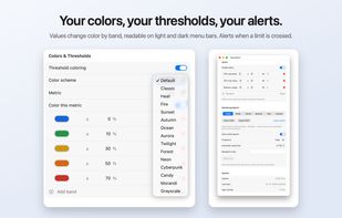 Colors by threshold, with 15 palettes