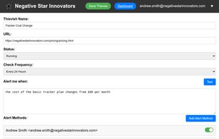 Screenshot shows how to track a website.