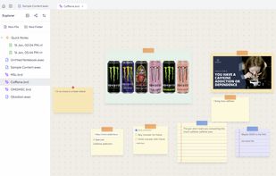 Workspace with a board file opened (Allows image and text to be pasted right from clipboard, dictionary and calculator included in toolbar)
