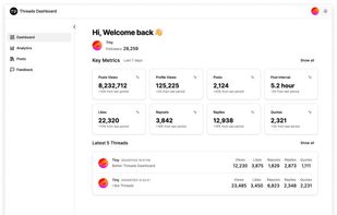 Threads Dashboard screenshot 1
