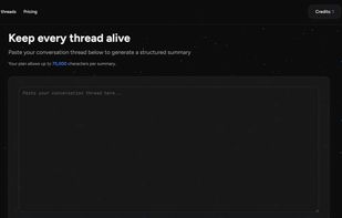 The actual software, where users input their original thread