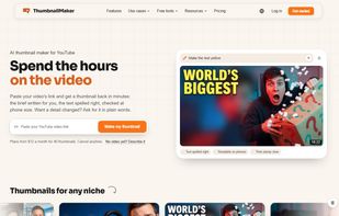 Home page: paste a YouTube video link to get the brief and the thumbnail.