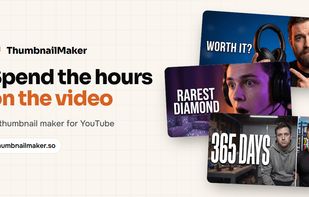 Three thumbnails made by ThumbnailMaker: tech, gaming and fitness.