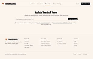 The free YouTube Thumbnail Viewer — no account required.
