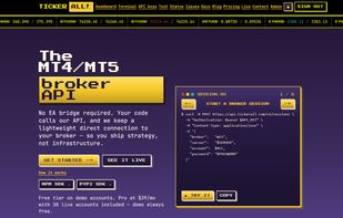 TickerAll home page