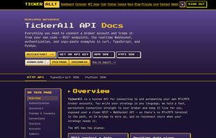 TickerAll docs page