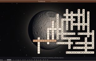 Crossword with waxing moon background