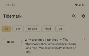 Card editor with reminder and Markdown note