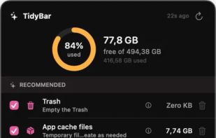 TidyBar screenshot 1