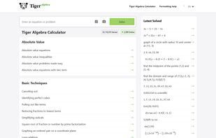Full homepage listing all calculator functions