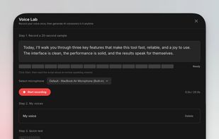 Generate and edit AI voiceovers inside the video editor.