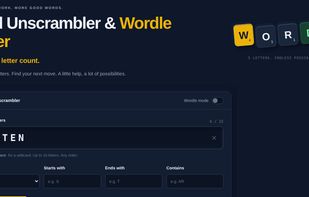 Word unscrambler with wildcards and filters