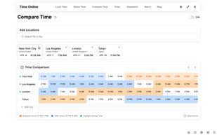 City Time Comparison Tool