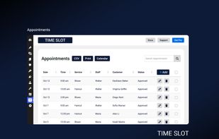 Add, edit, or delete appointments in the Time Slot plugin dashboard 