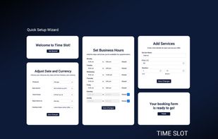 Set up your booking system step by step with business hours, services, and other essential settings