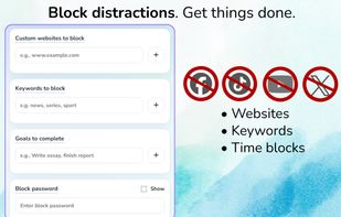 Block distractions. Get things done. Block websites, keywords, and time-wasting content using strict time blocks.
