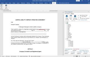 Time Xplorer In The Microsoft Word Task Pane