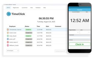 TimeClick time clock software dashboard