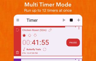TimerDash by BananaSkinz: Screenshot of 12 timers running at once
