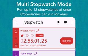 TimerDash by BananaSkinz: Screenshot of Multi stopwatches