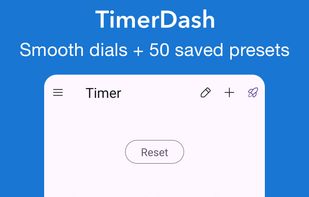 TimerDash by BananaSkinz: Screenshot of time selection dials and timer presets