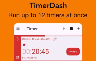 TimerDash by BananaSkinz: Screenshot of 12 timers running at once