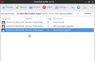 TimeShift screenshot 1