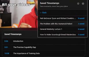 View and manage timestamps for all your YouTube videos in a single, organized list