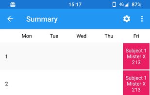 Timetable screenshot 1