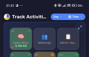 Start tracking with a single tap