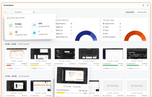 Screenshots grouped by hour for quick review