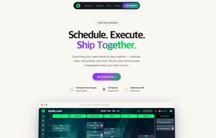 Tindlo landing page — Schedule, Execute, Ship Together