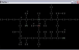An ascii map display of the automapper